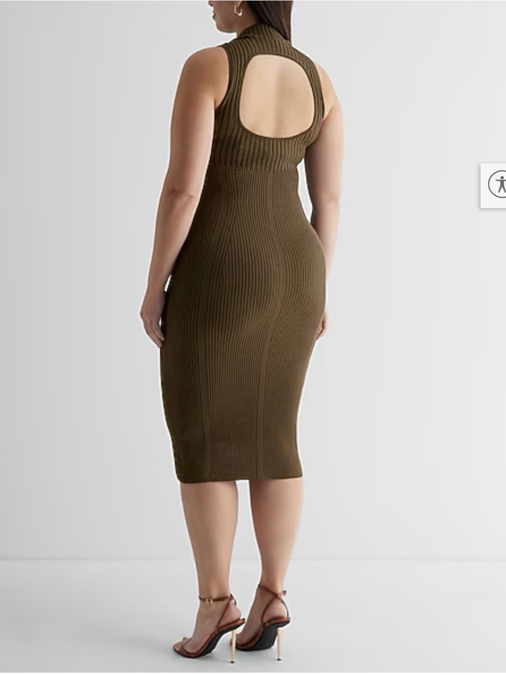 Express Body Contour body on fitted Midi Dress Medium - Picture 4 of 12